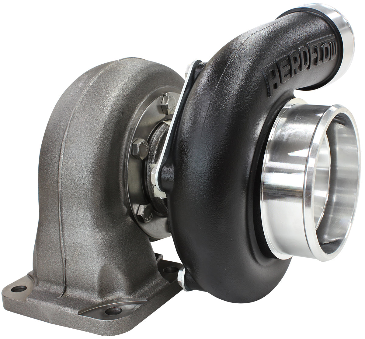 Aeroflow BOOSTED 6662 T4 .82 Turbocharger 900HP, Hi Temp Black Finish External Wastegate, T4 Inlet Flange, V-Band Exhaust Flange