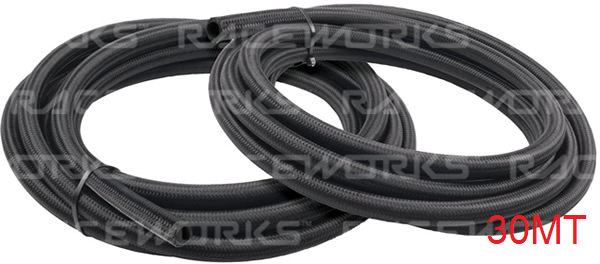 Raceworks 120 Series Black Nylon Braided Hose 30MT